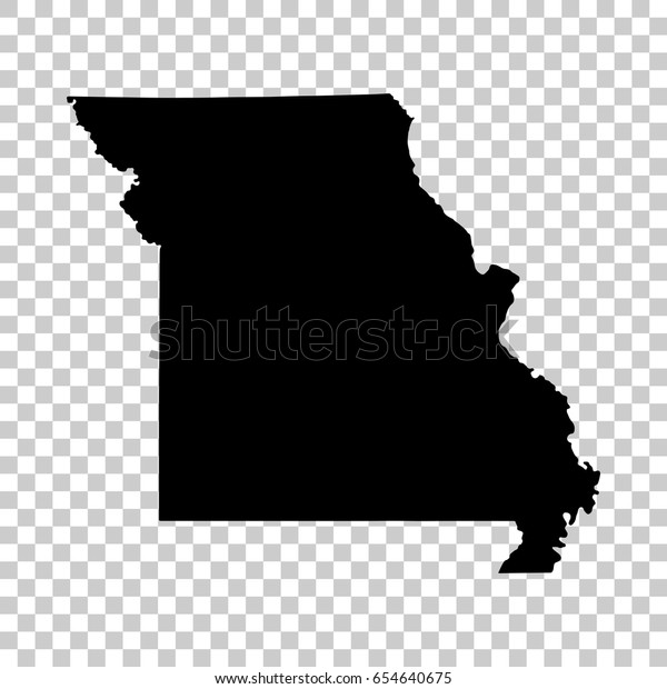 Missouri Map Isolated On Transparent Background: immagine vettoriale