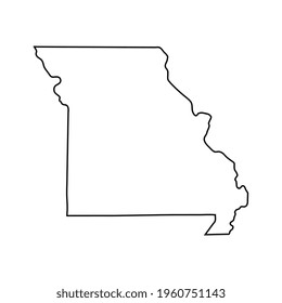 Missouri map on white background
