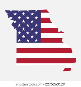 Mapa de Missouri, estados unidos de américa. Icono de concepto plano, ilustración vectorial.