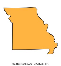 Mapa de Missouri, estados unidos de américa. Icono de concepto plano, ilustración vectorial.