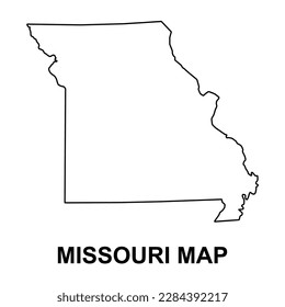 Missouri map shape, united states of america. Flat concept icon symbol vector illustration .
