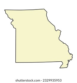 Missouri map shape, united states of america. Flat concept icon symbol vector illustration .