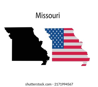 Missouri Map Silhouette and Icon Vector Illustration 