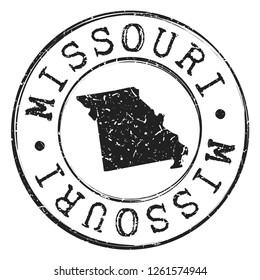 Missouri Map Silhouette Postal Passport. Stamp Round Vector Icon Seal Badge Illustration.