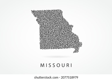 Missouri Map - USA, United States of America Map vector template with Black grid on white background  for education, infographic, design, website, banner - Vector illustration eps 10