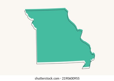 Missouri Map - USA, Unites State of America Map vector with black and green geometric shapes and lines style isolated on white background for design, infographic - Vector illustration eps 10