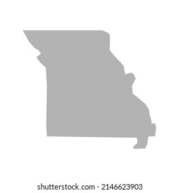 Icono del vector del mapa de Missouri sobre fondo blanco
