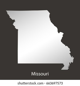 Missouri map,border with chrome,metal shine gradient. Vector illustration