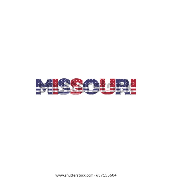 Missouri Name Colorful Letters Vector Illustration Stock Vector
