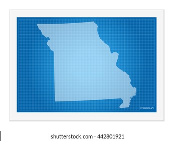 Missouri on blueprint on a white background.