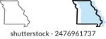 Missouri, Missouri Outline, Missouri Map