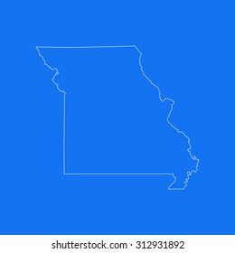 Missouri Outline Map Stroke Line Style 스톡 벡터(로열티 프리) 312931892