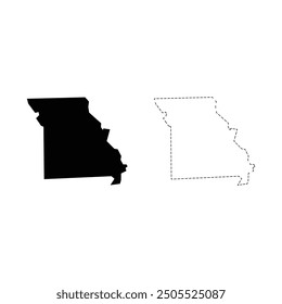 Missouri silhouettes maps vector transparent background