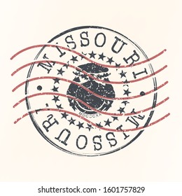 Missouri Stamp Postal. Silhouette Seal. Passport Round Design. Vector Icon. Design Retro Travel. National Symbol.