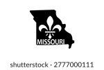 Missouri state , black isolated vector silhouette