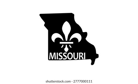 Missouri state , black isolated vector silhouette