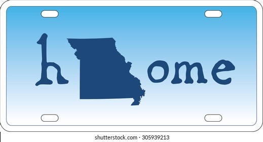 Missouri state license plate vector