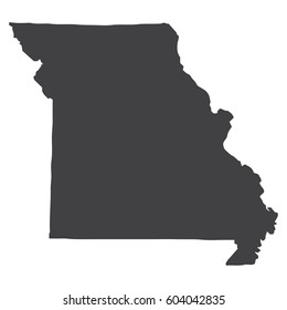 Missouri state map in black on a white background. Vector illustration