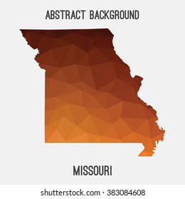 Missouri state map in geometric polygonal style.Abstract tessellation,modern design background. Vector illustration EPS8