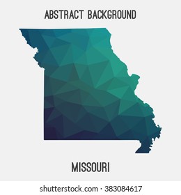 Missouri state map in geometric polygonal style.Abstract tessellation,modern design background. Vector illustration EPS8