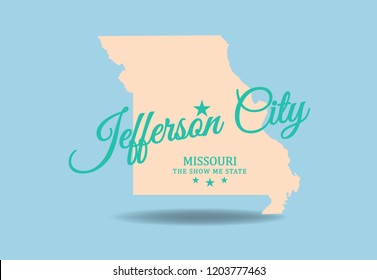 MISSOURI State Map with Nickname The Show Me State, Vector EPS 10.