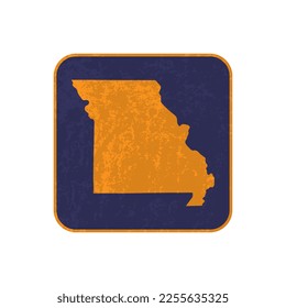Missouri state map square with grunge texture. Vector illustration.