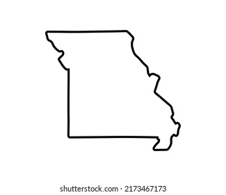 Missouri state map. US state map. Missouri outline symbol. Vector illustration