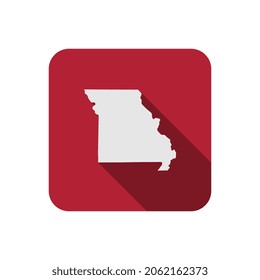 Missouri state square map with long shadow