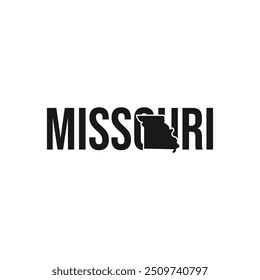 missouri state symbol, map icon with vector silhouette