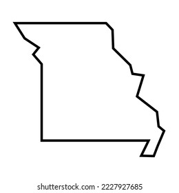 Missouri state of United States of America, USA. Simplified thick black outline map. Simple flat vector illustration