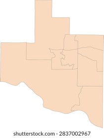 Missouri State Warren County vector Census Tract polygon based on Tiger 2020 Census Data