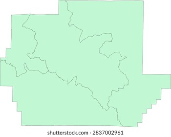 Missouri State Wayne County vector Census Tract polygon based on Tiger 2020 Census Data