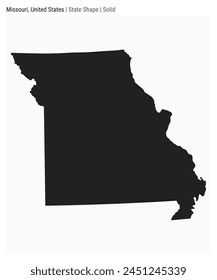 Missouri, United States. Simple vector map. State shape. Solid style. Border of Missouri. Vector illustration.