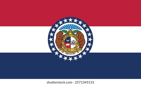 Missouri US State Flag Vector Illustration