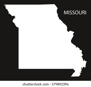Missouri USA Map black inverted silhouette