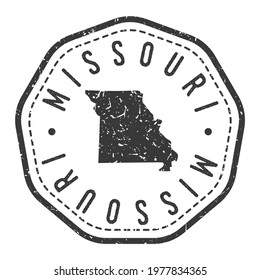 Missouri, USA Map Stamp Retro Postmark. Silhouette Postal Passport. Seal Round Vector Icon. Badge Vintage Postage Design.
