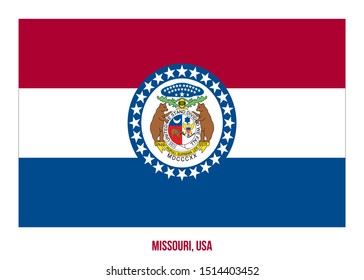 Missouri (USA State) Flag Vector Illustration on White Background. Flag of the United States of America.