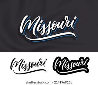 Missouri vector handwritten lettering design. The lettering can be used as a design for a T-shirt and other clothing, or for another purpose.