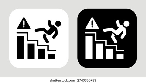 Misstep Icon In Black and White Glyph Style