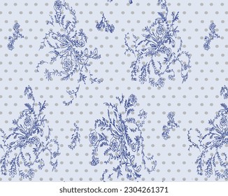 missy floral pint over polka dots