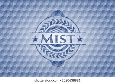 Mist blue badge with geometric pattern. Vector Illustration. Detailed. 