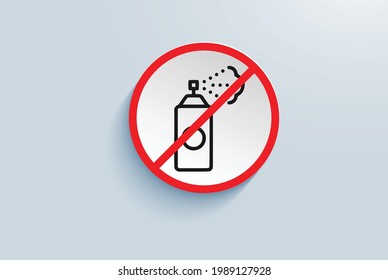 diseño vectorial de icono de prohibición de botellas de niebla