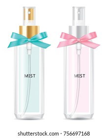 Mist Bottle With Bow.
Isolated Mist Container.