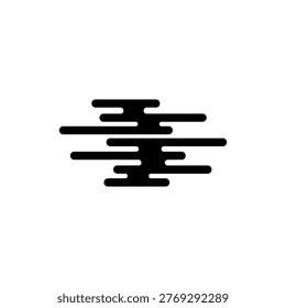 Mist icon horizontal soft lines solid black weather symbol