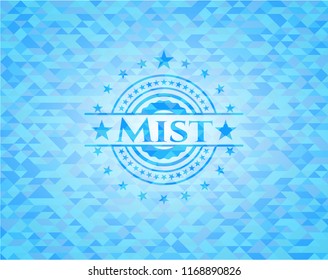 Mist light blue emblem. Mosaic background