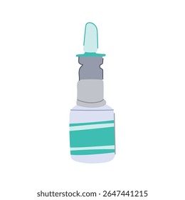 névoa nasal borrifo garrafa. enxaguar aperto, bocal aplicador, umidade higiene névoa nasal spray frasco sinal. símbolo isolado vetor ilustração