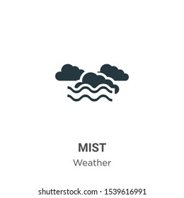 Mist vector icon on white background. Flat vector mist icon symbol sign from modern weather collection for mobile concept and web apps design.