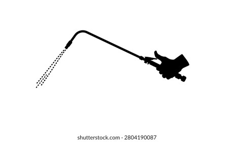 Mist Watering Wand For Hanging Baskets, black isolated vector silhouette