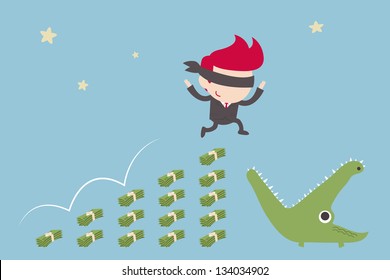 mistake of businessman, vector