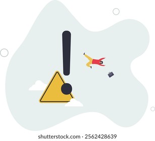 Mistake caution, business risk or problem warning, failure prevention or avoid danger concept.flat characters.